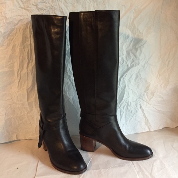 KATE SPADE BLACK KNEE BOOTS SZ-8.5 - Picture 1 of 8